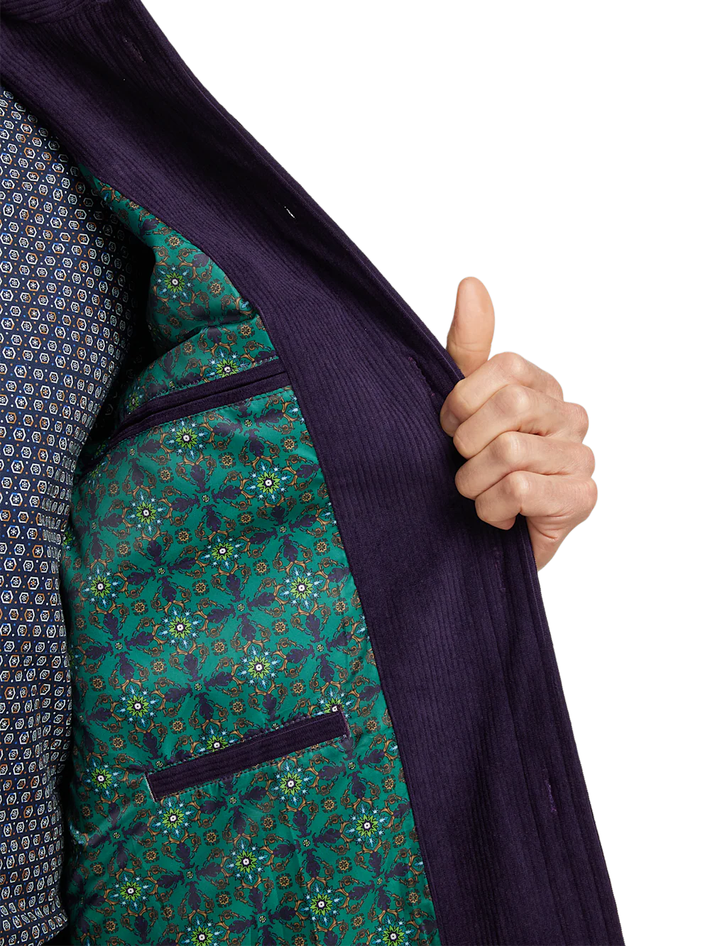 Microfiber Corduroy Shirt Jacket - Purple - Image 4