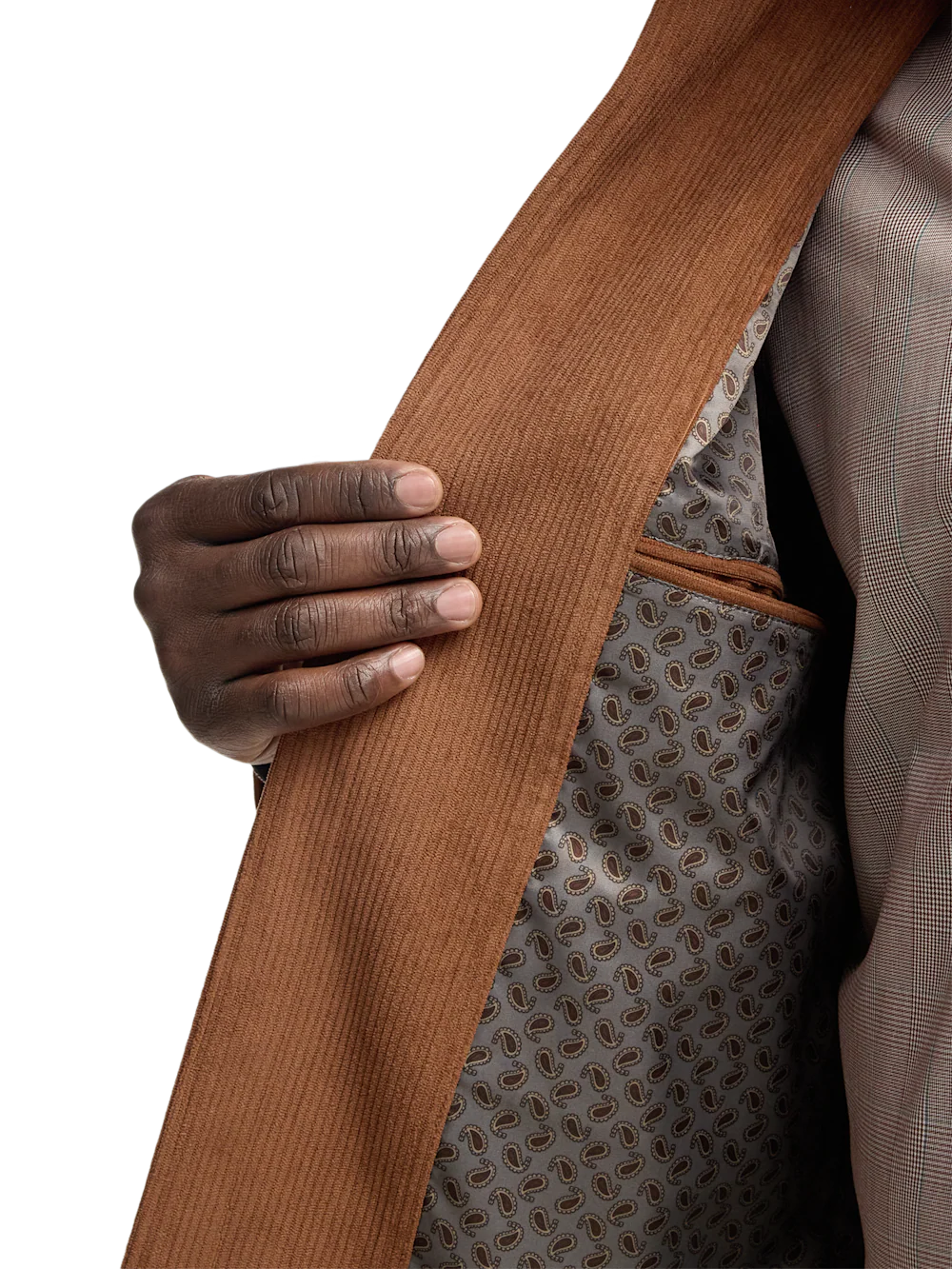 Microfiber Corduroy Shirt Jacket - Brown - Image 4