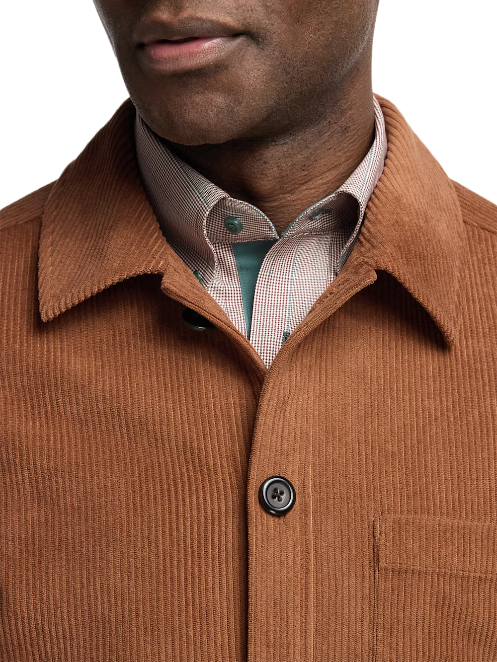 Microfiber Corduroy Shirt Jacket - Brown - Image 5