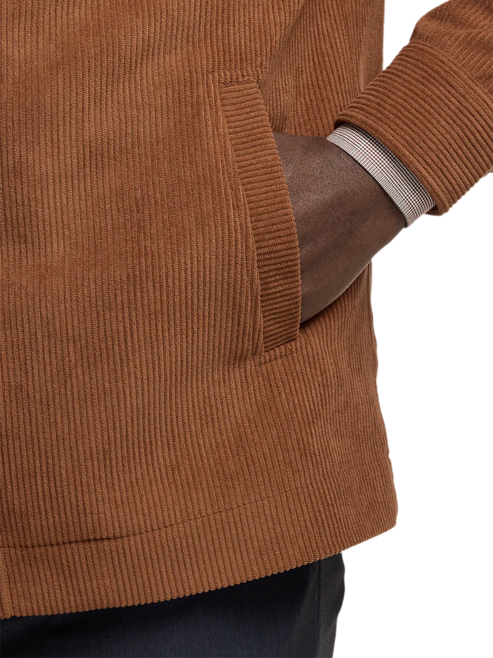Microfiber Corduroy Shirt Jacket - Brown - Image 6