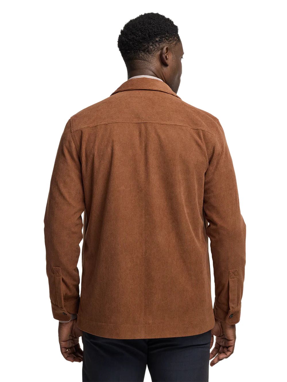 Microfiber Corduroy Shirt Jacket - Brown - Image 7