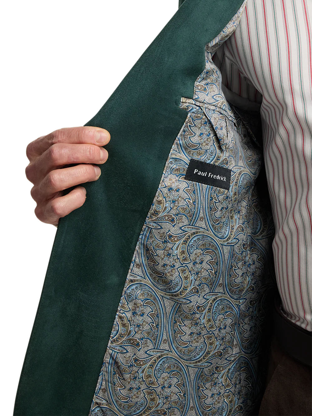 Microsuede Single Breasted Notch Lapel Sport Coat - Dark Green - Image 5