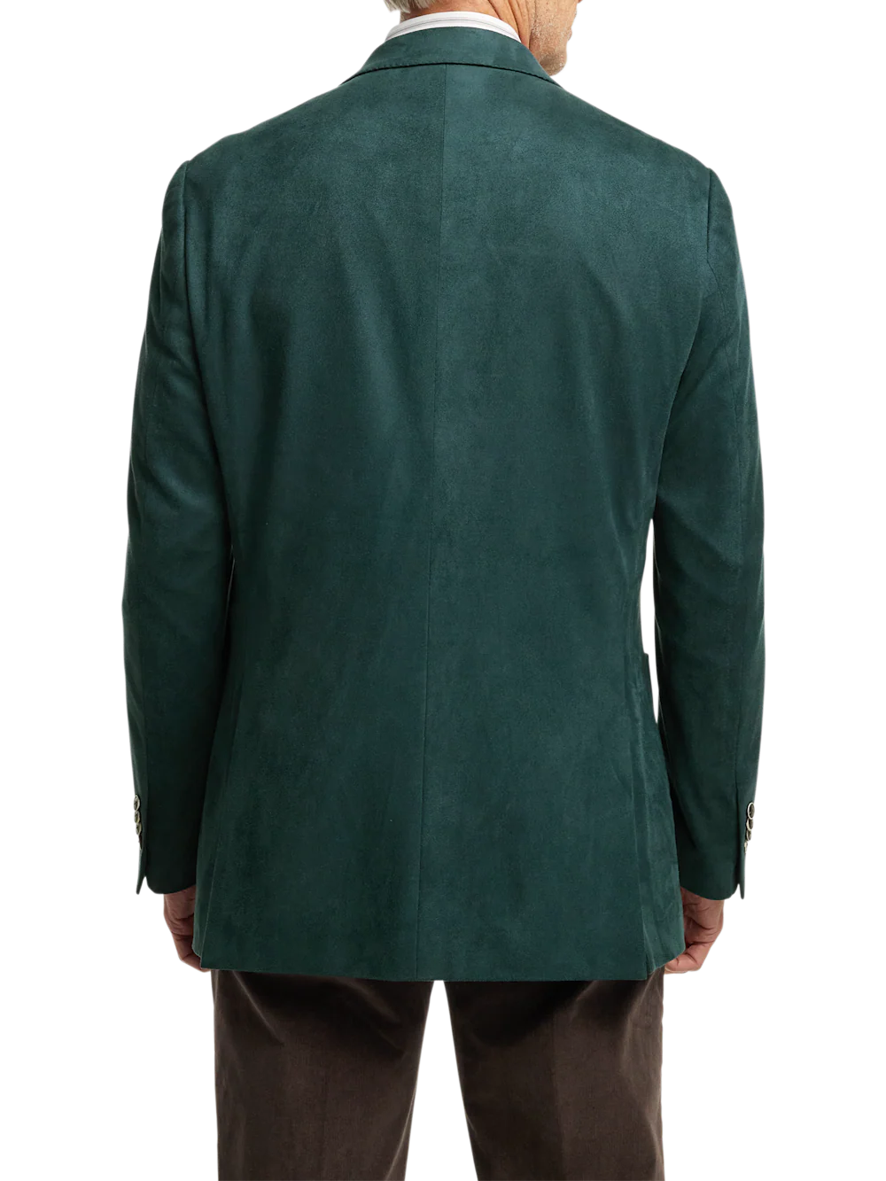 Microsuede Single Breasted Notch Lapel Sport Coat - Dark Green - Image 8