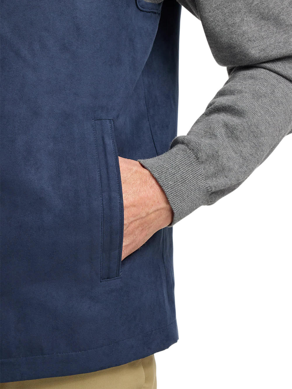 Microsuede Vest - Navy - Image 4