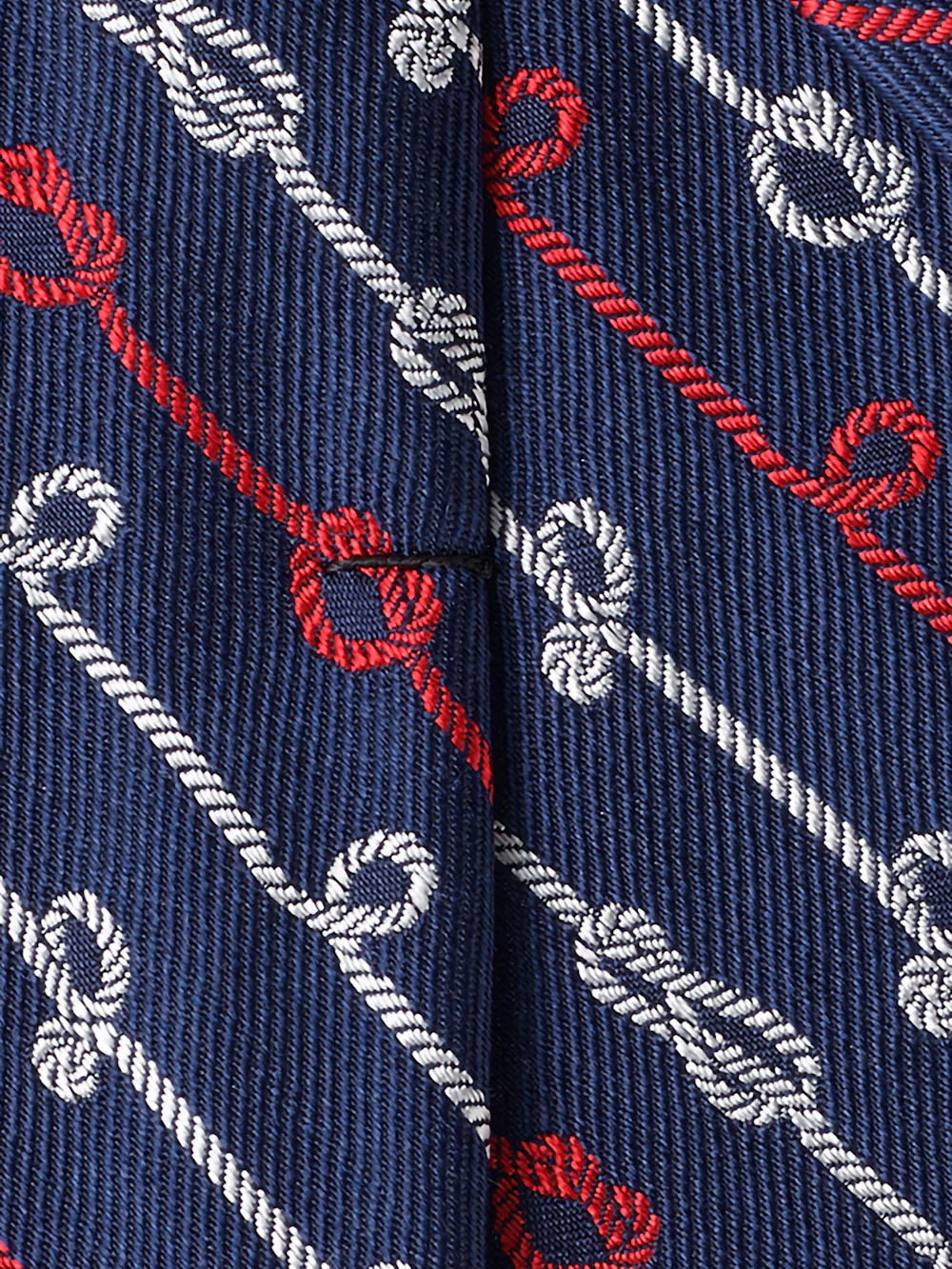 Nautical Woven Silk Tie - Navy/red - Image 3
