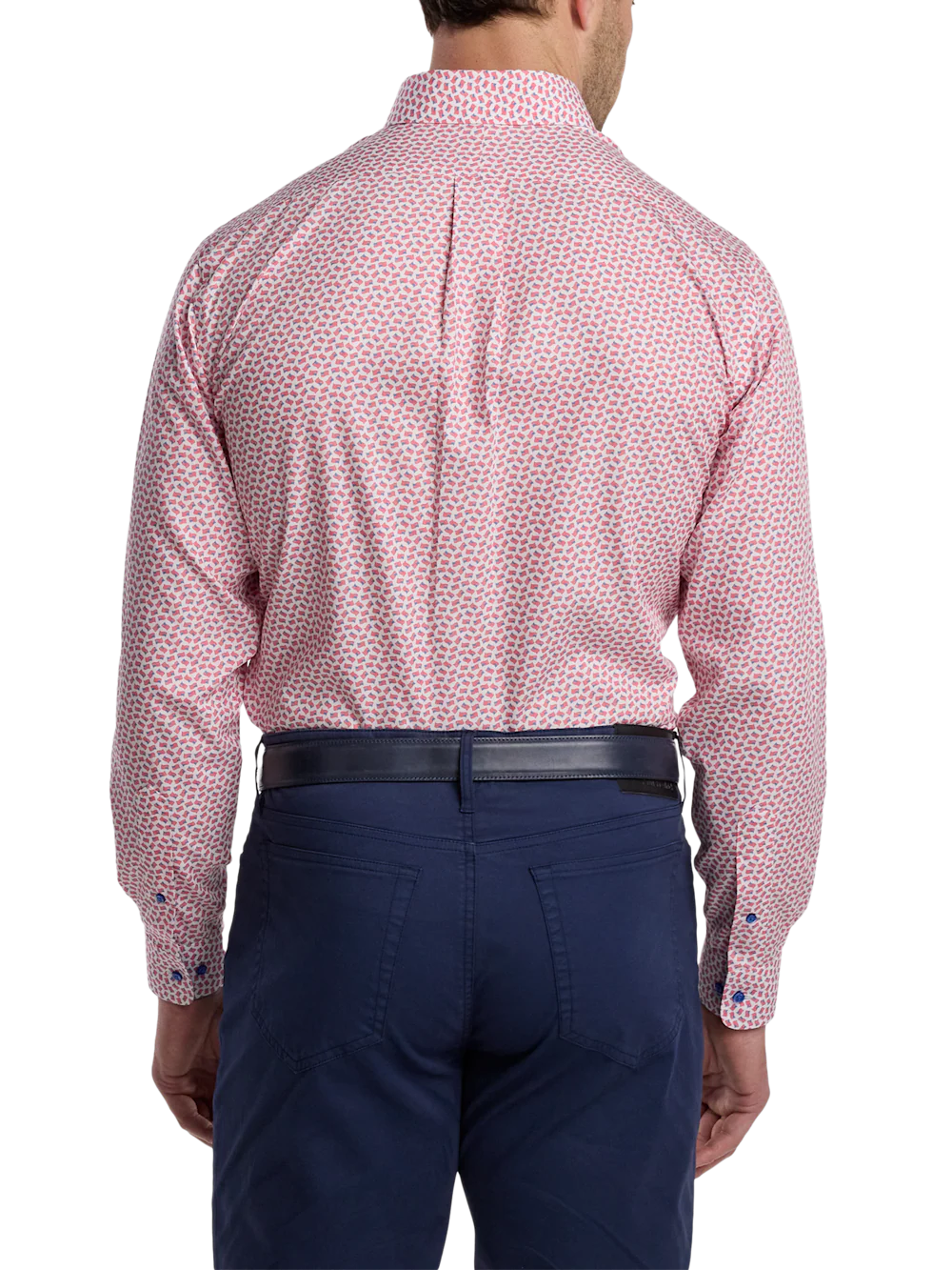 Non-Iron Cotton American Flag Dress Shirt With Contrast Trim - Red/blue - Image 5