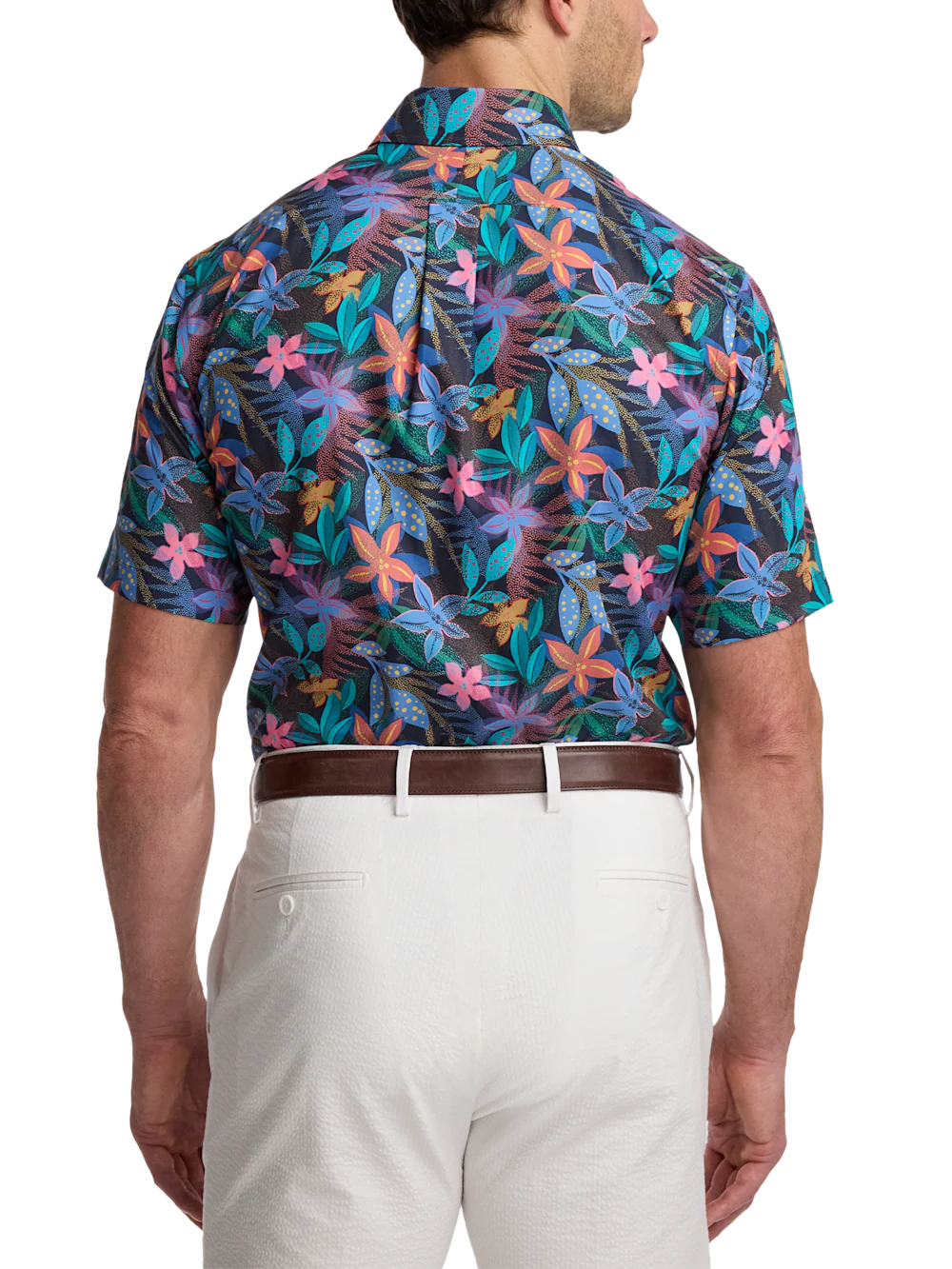 Non-Iron Cotton Botanical Dress Shirt - Multi - Image 5