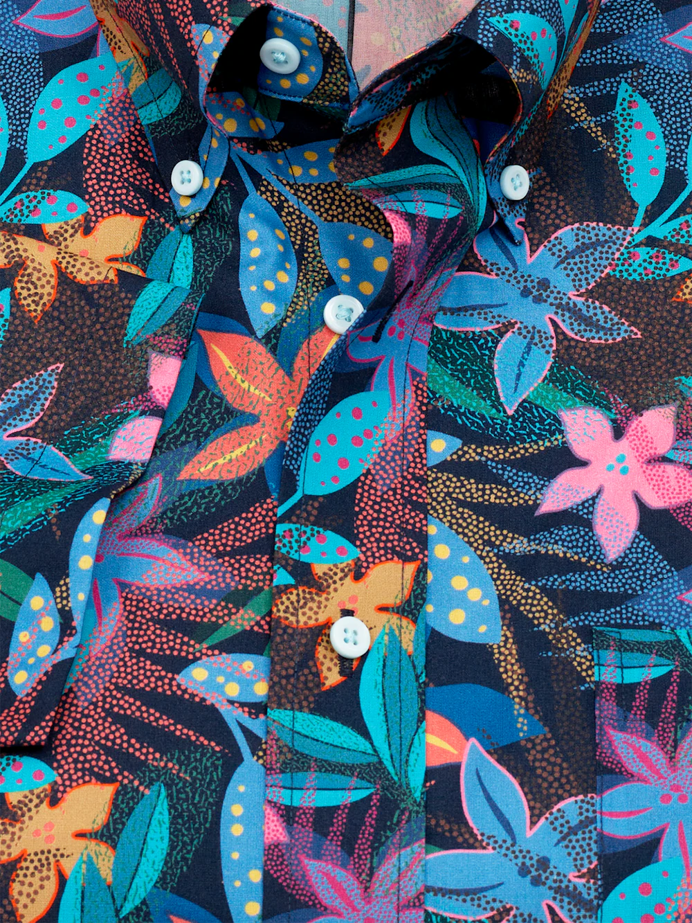 Non-Iron Cotton Botanical Dress Shirt - Multi - Image 6