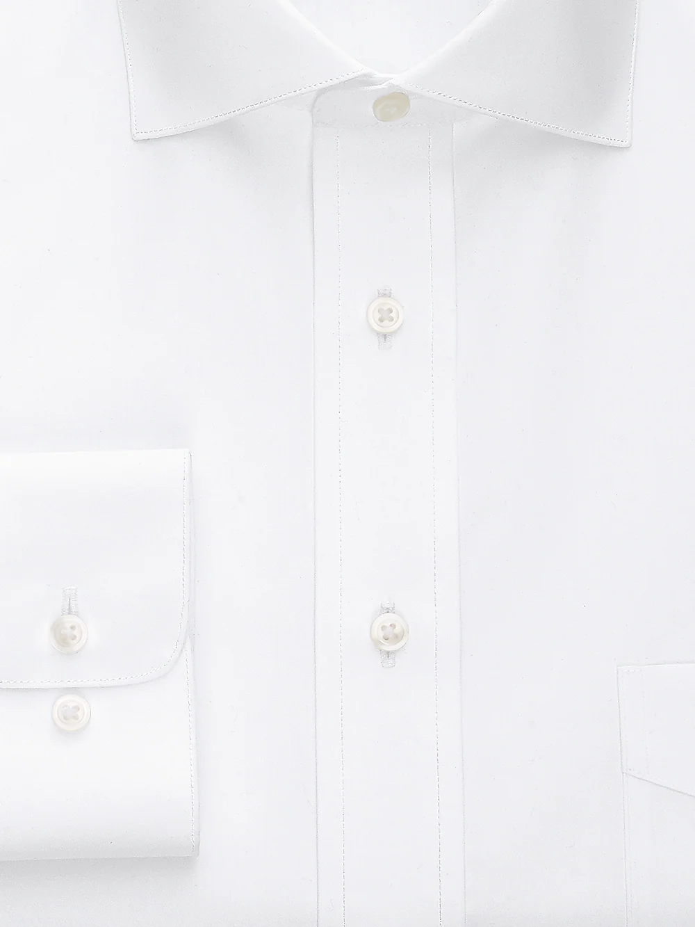 Non-Iron Cotton Broadcloth Solid Color Cutaway Spread Collar Dress Shirt - Blue - Image 2
