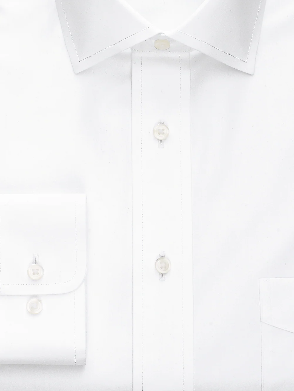 Non-Iron Cotton Broadcloth Solid Color Spread Collar Dress Shirt - Blue - Image 2