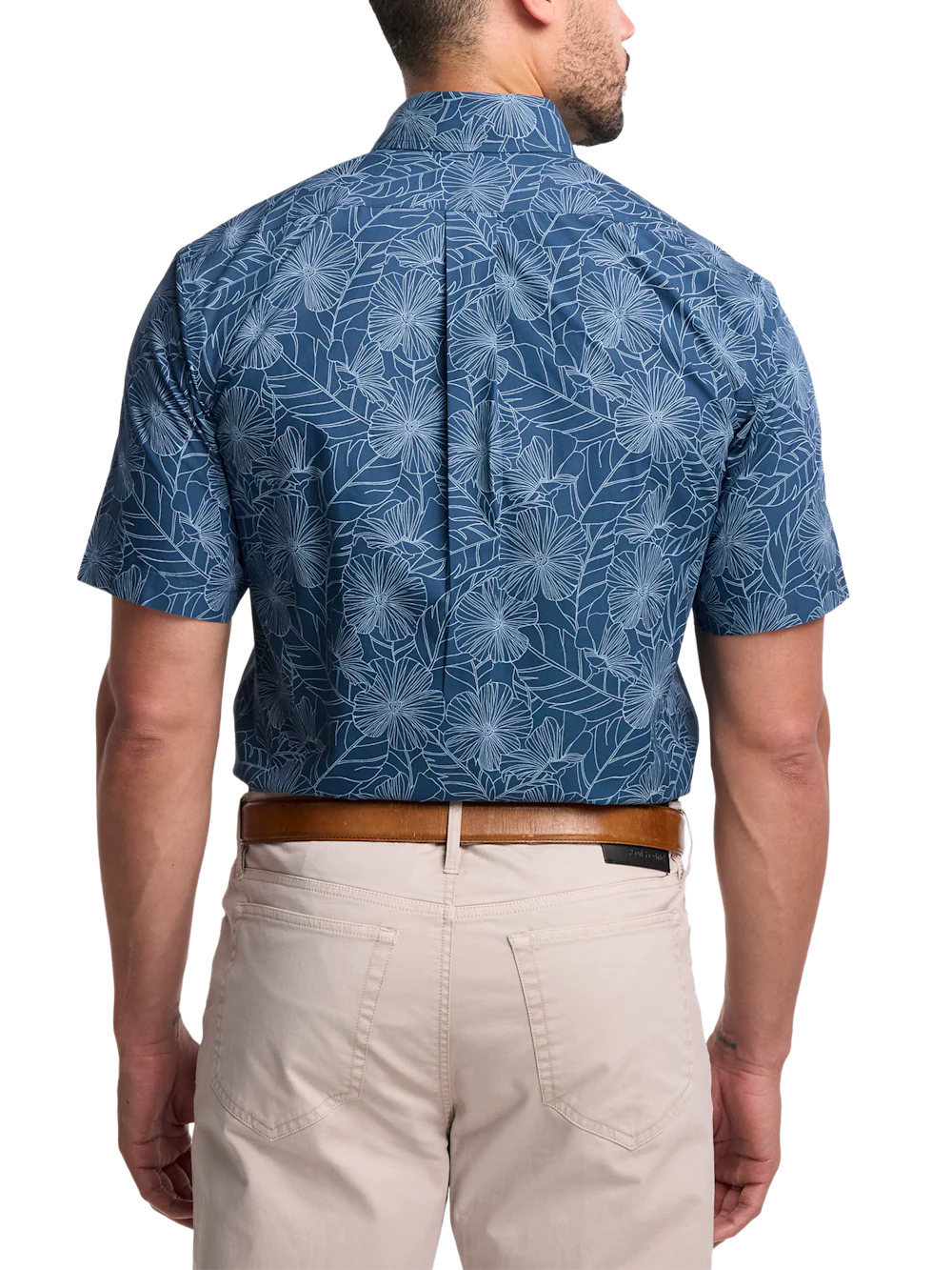 Non-Iron Cotton Floral Dress Shirt - Navy/teal - Image 5