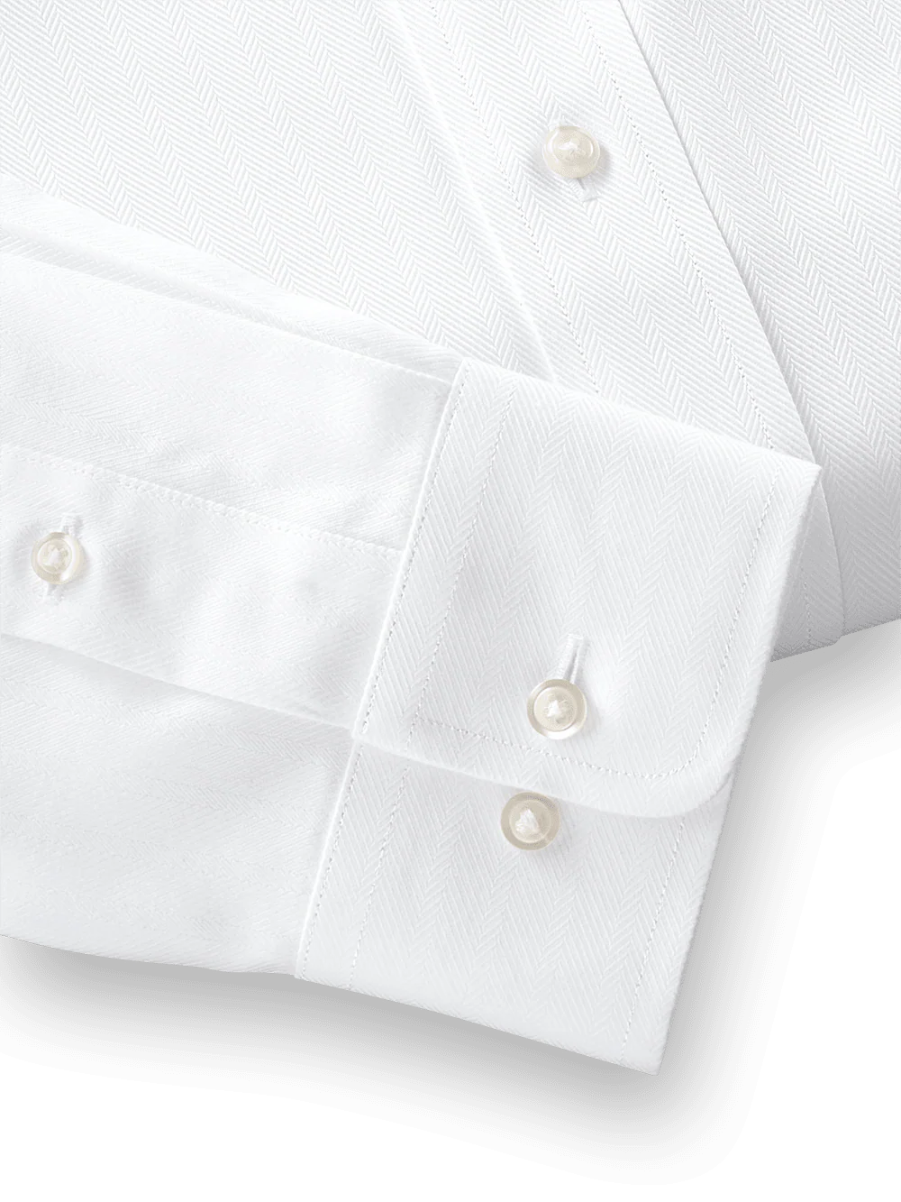 Non-Iron Cotton Herringbone Point Collar Dress Shirt - Blue - Image 4