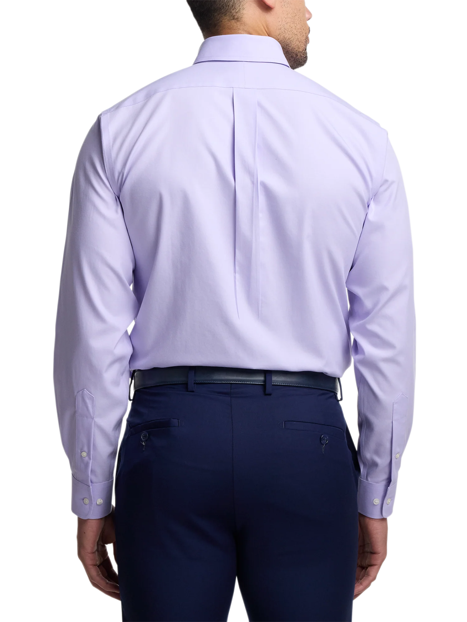 Non-Iron Cotton Pinpoint Solid Button Down Collar Dress Shirt - Lavender - Image 5