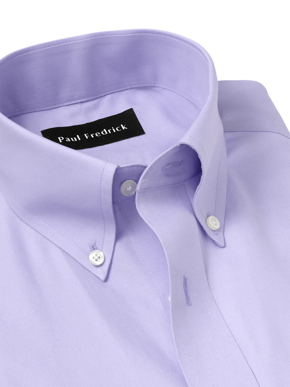 Non-Iron Cotton Pinpoint Solid Button Down Collar Dress Shirt - Lavender - Image 7
