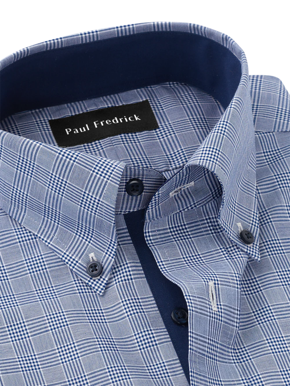Non-Iron Cotton Plaid Dress Shirt With Contrast Trim - Sodalite - Image 7