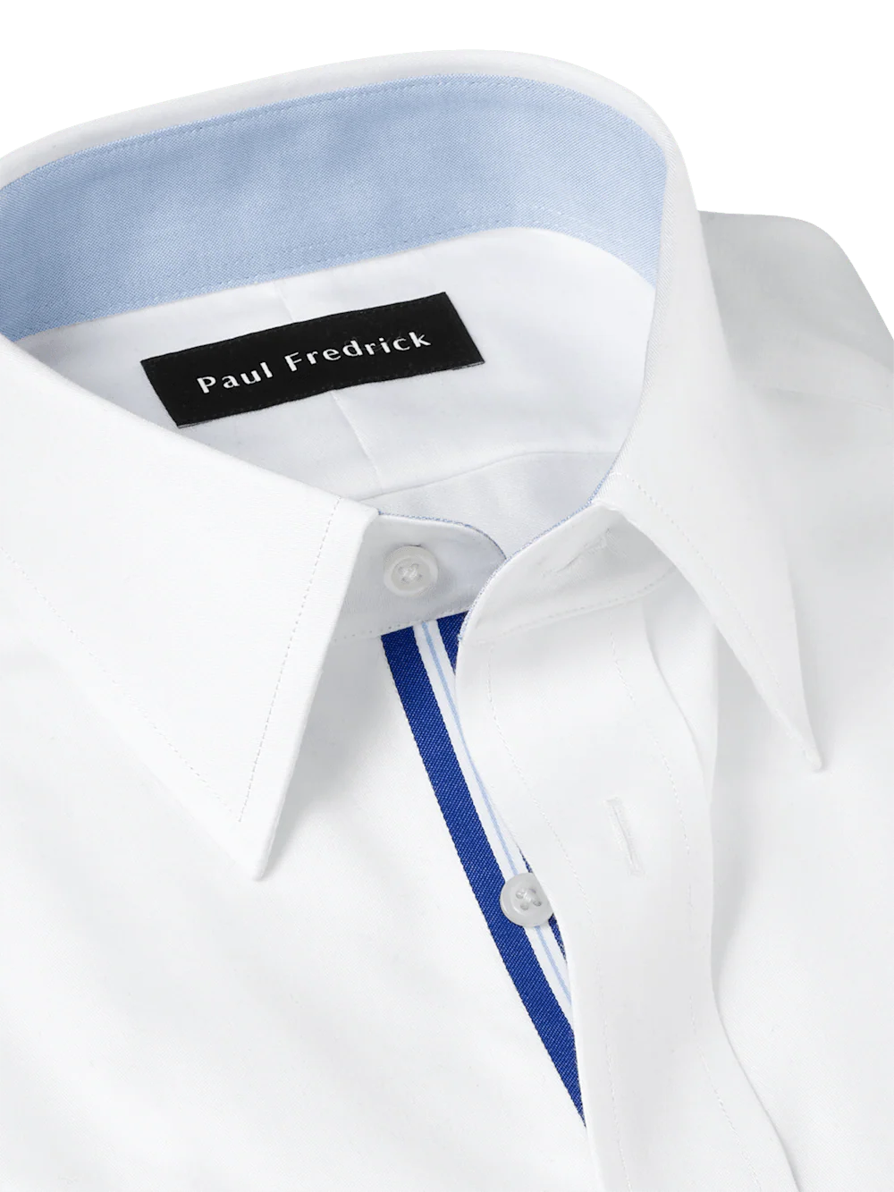 Non-Iron Cotton Solid Dress Shirt With Contrast Trim - White - Image 7