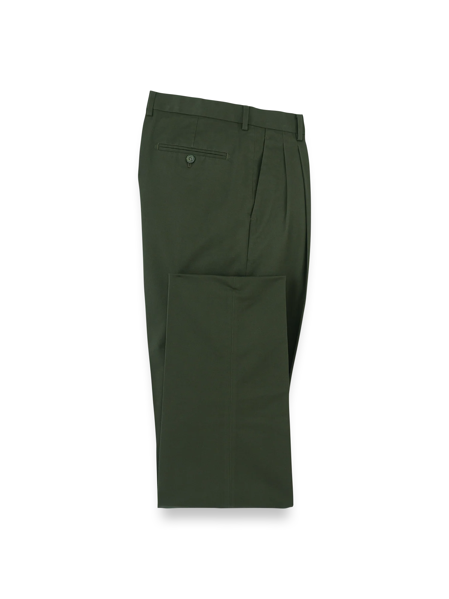 Non-Iron Cotton Stretch Twill Pant - Dark Green - Image 4