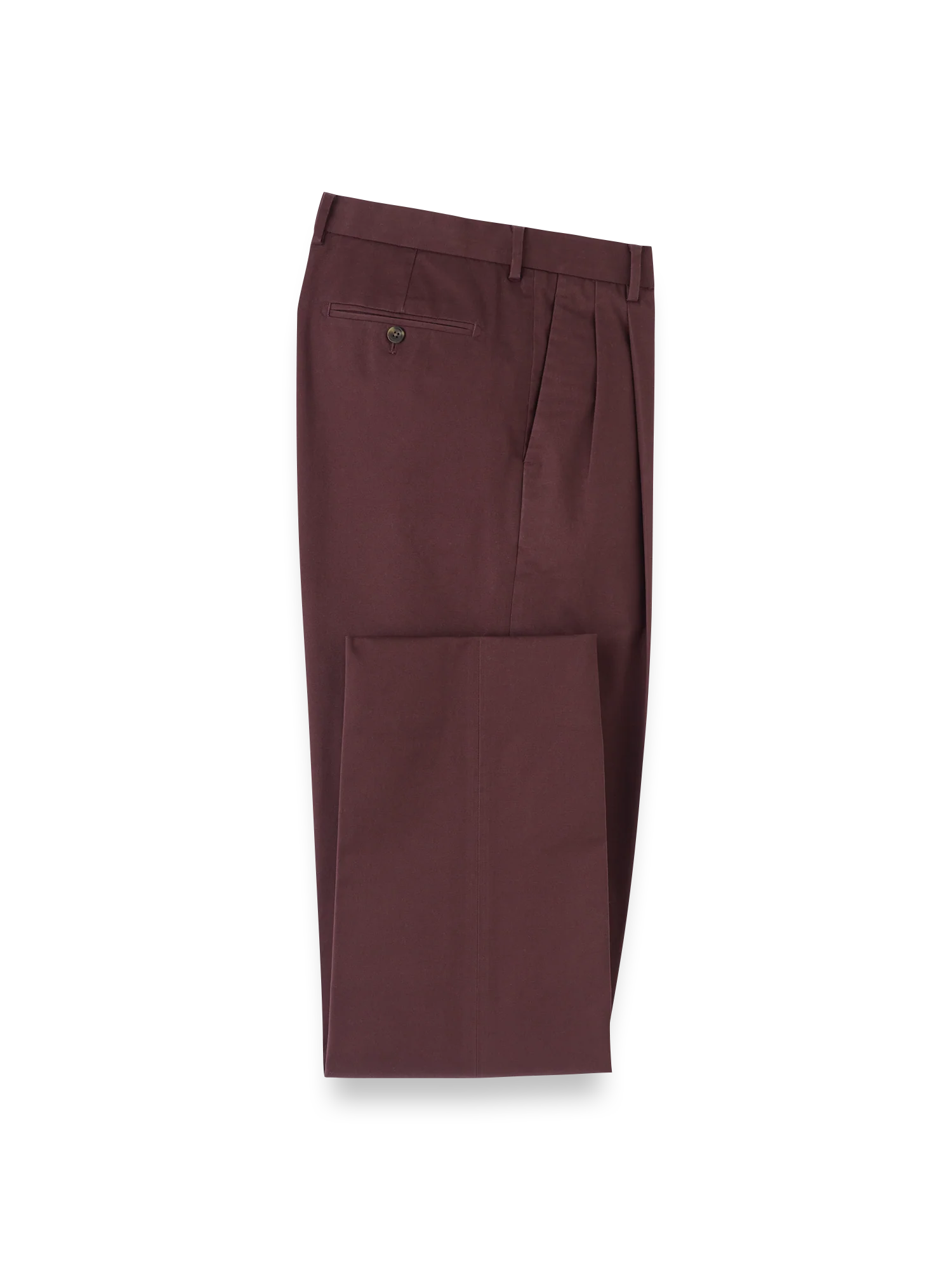 Non-Iron Cotton Stretch Twill Pant - Wine - Image 4