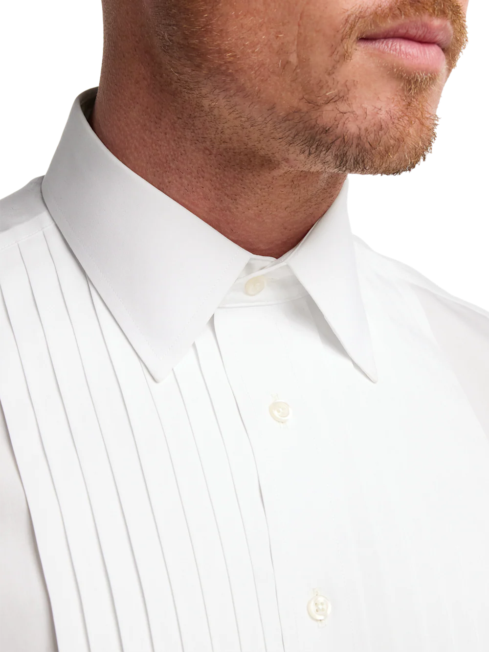 Non-Iron Cotton Tuxedo Shirt - White - Image 4