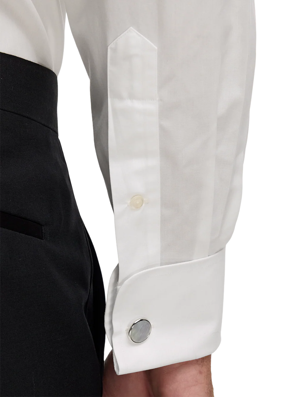 Non-Iron Cotton Tuxedo Shirt - White - Image 5