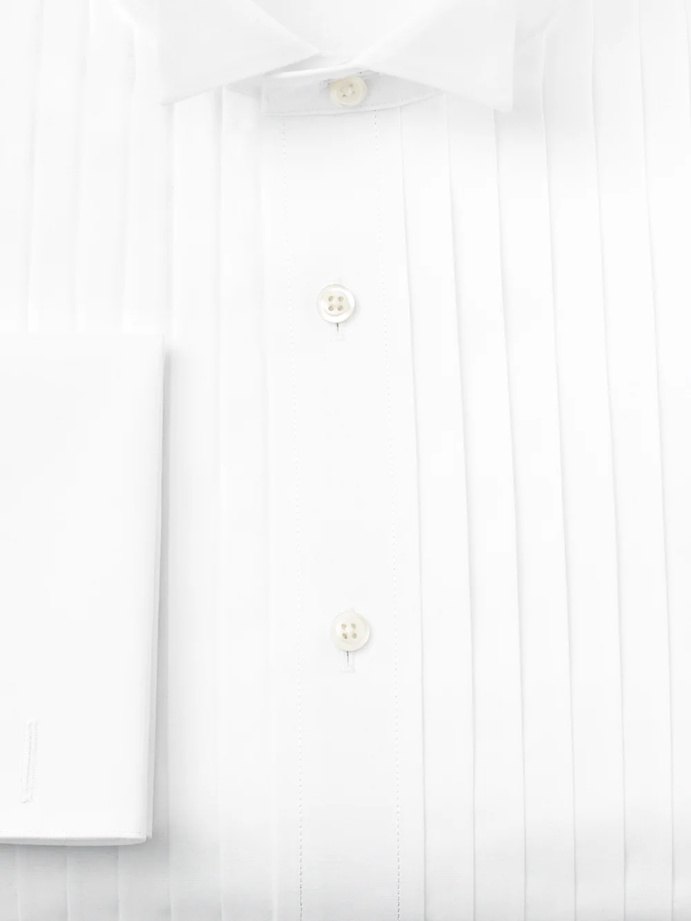 Non-Iron Cotton Tuxedo Shirt - White - Image 7