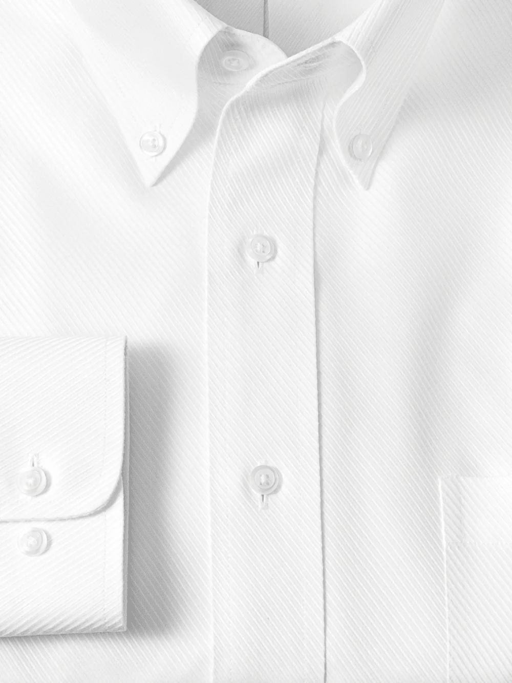 Non-Iron Cotton Twill Button Down Collar Dress Shirt - White - Image 6