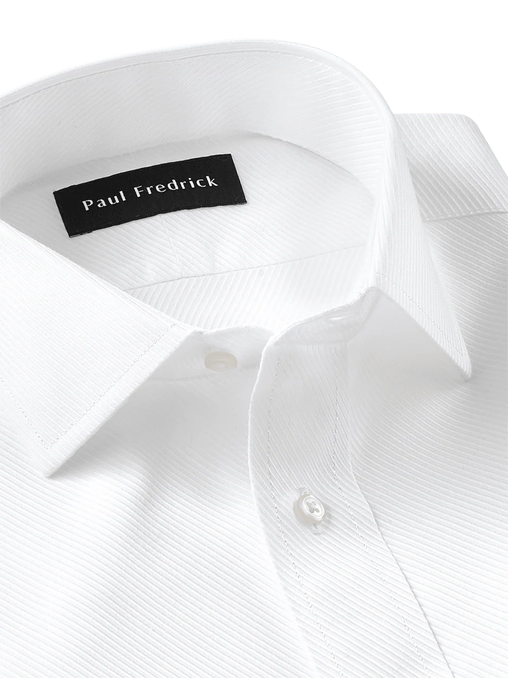 Non-Iron Cotton Twill Spread Collar Dress Shirt - Blue - Image 3