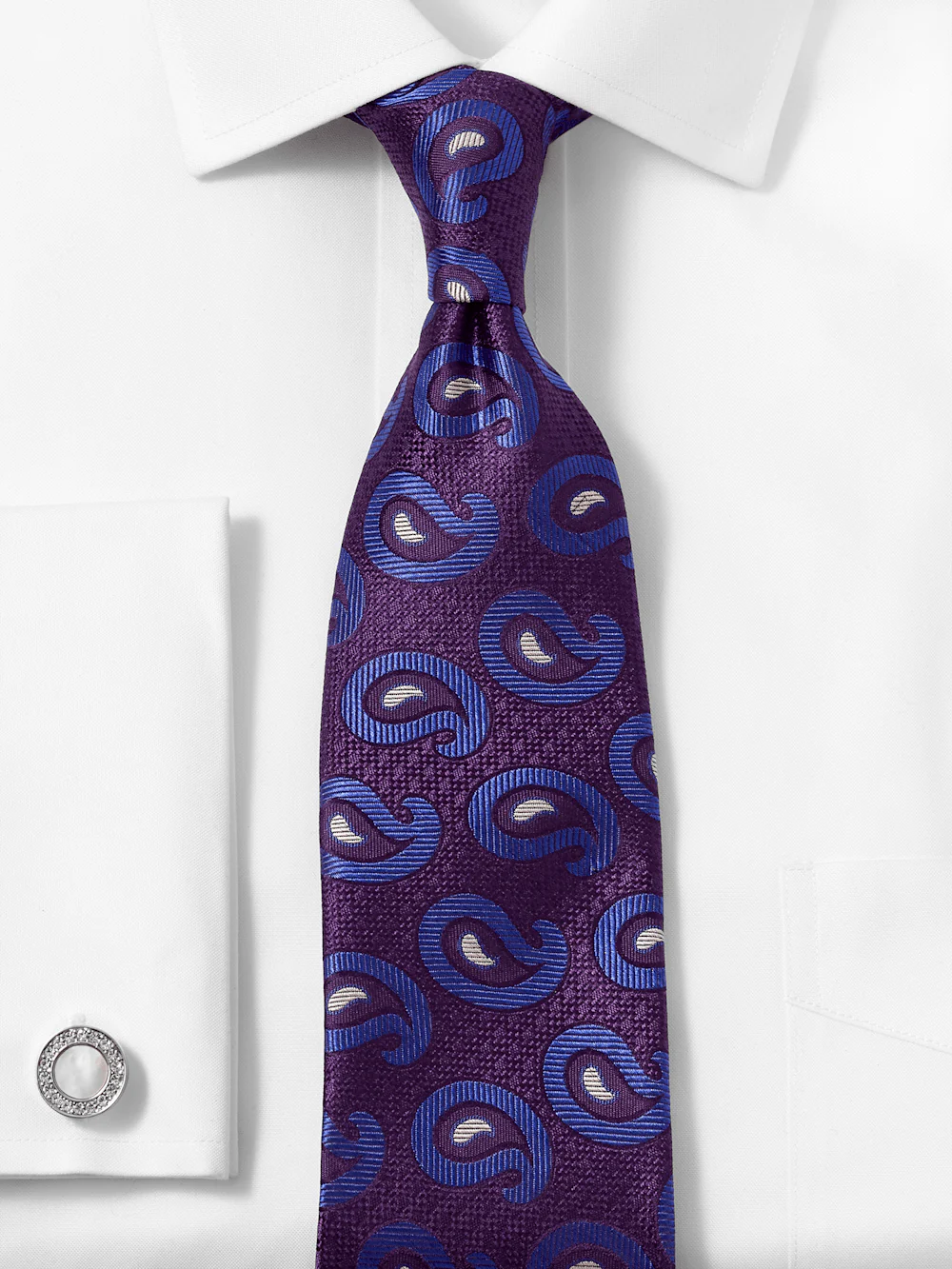 Paisley Deco Woven Silk Tie - Purple/lavender - Image 2