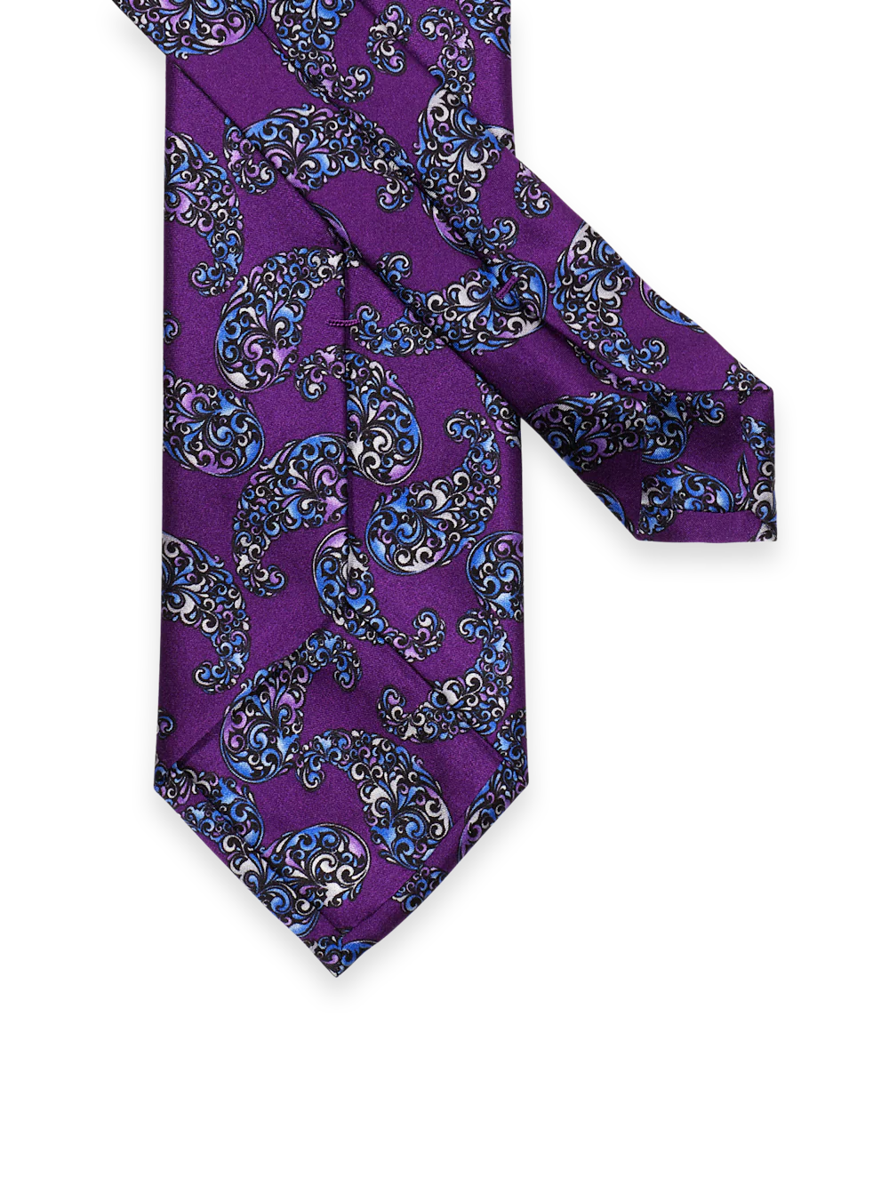Paisley Italian Printed Silk Tie - Purple Multi - Image 2