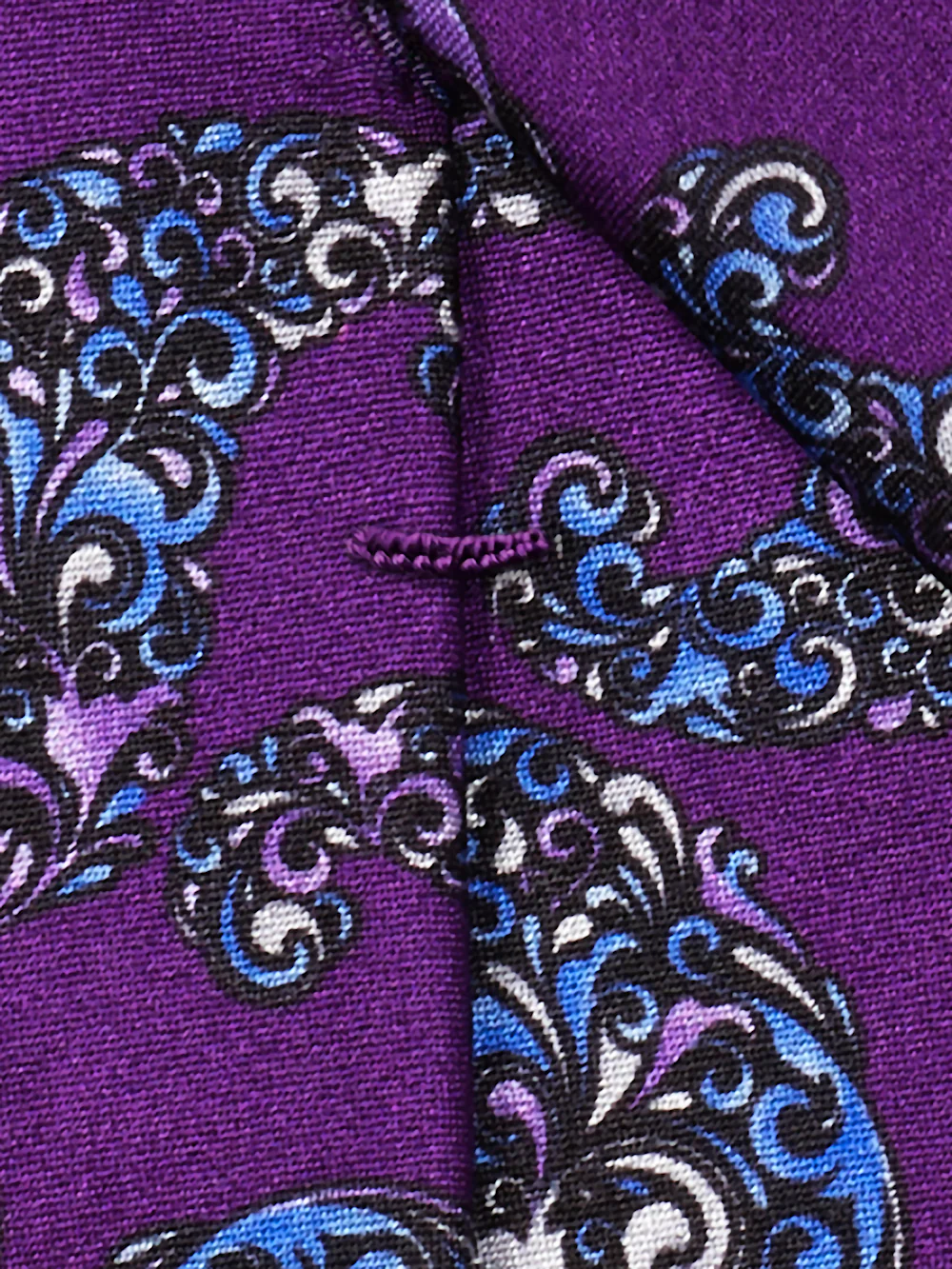 Paisley Italian Printed Silk Tie - Purple Multi - Image 3