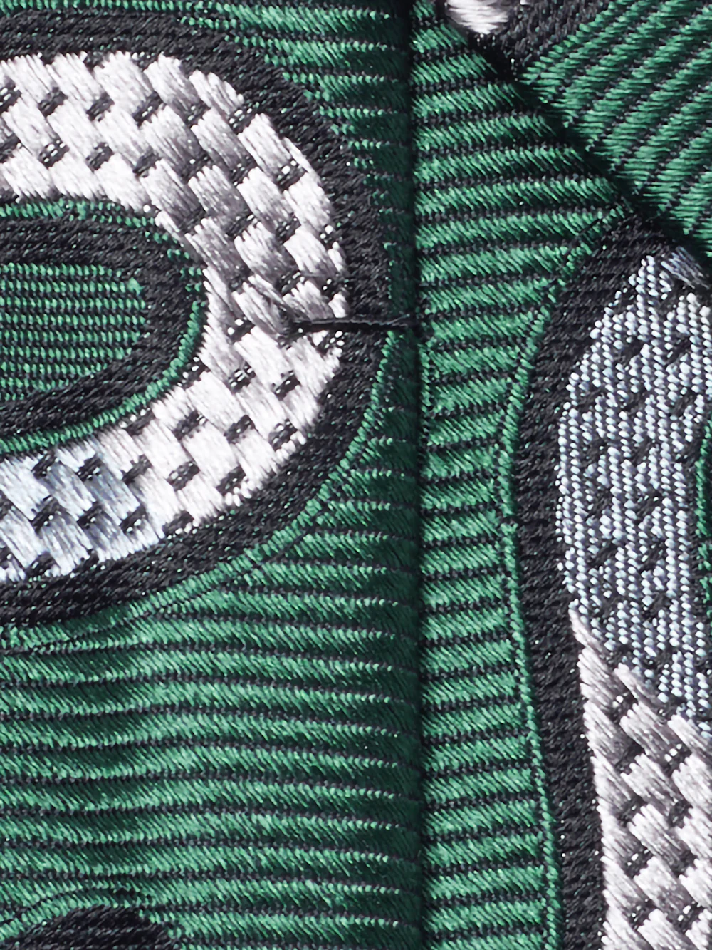 Paisley Woven Silk Tie - Green/silver - Image 4