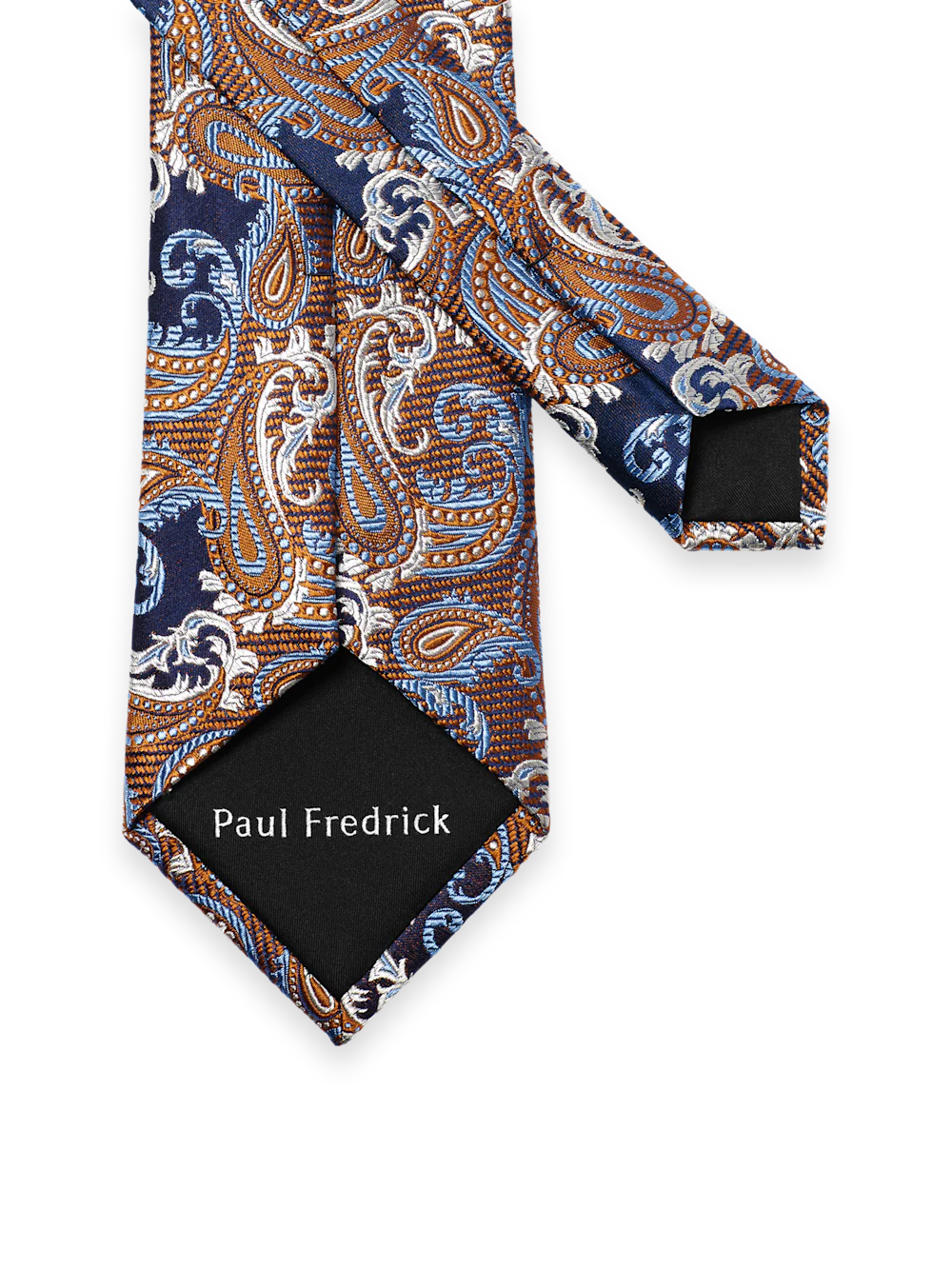 Paisley Woven Silk Tie - Blue/brown - Image 3