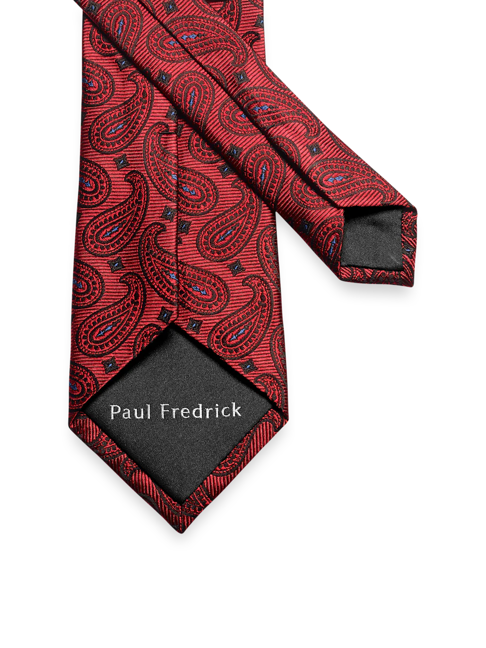 Paisley Woven Silk Tie - Red - Image 3