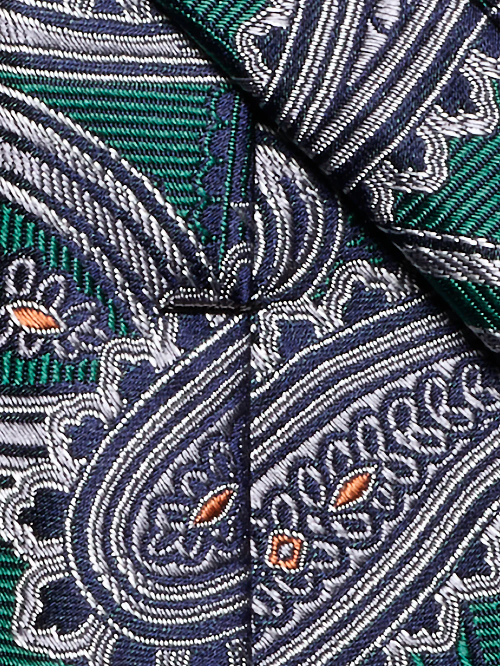 Paisley Woven Silk Tie - Green - Image 4