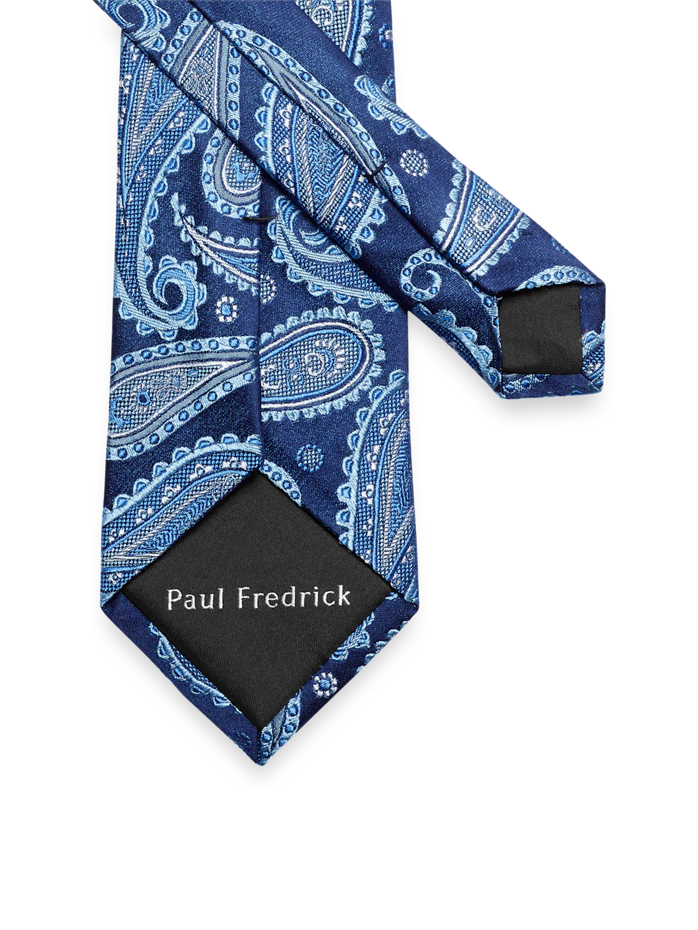Paisley Woven Silk Tie - Navy/blue - Image 3