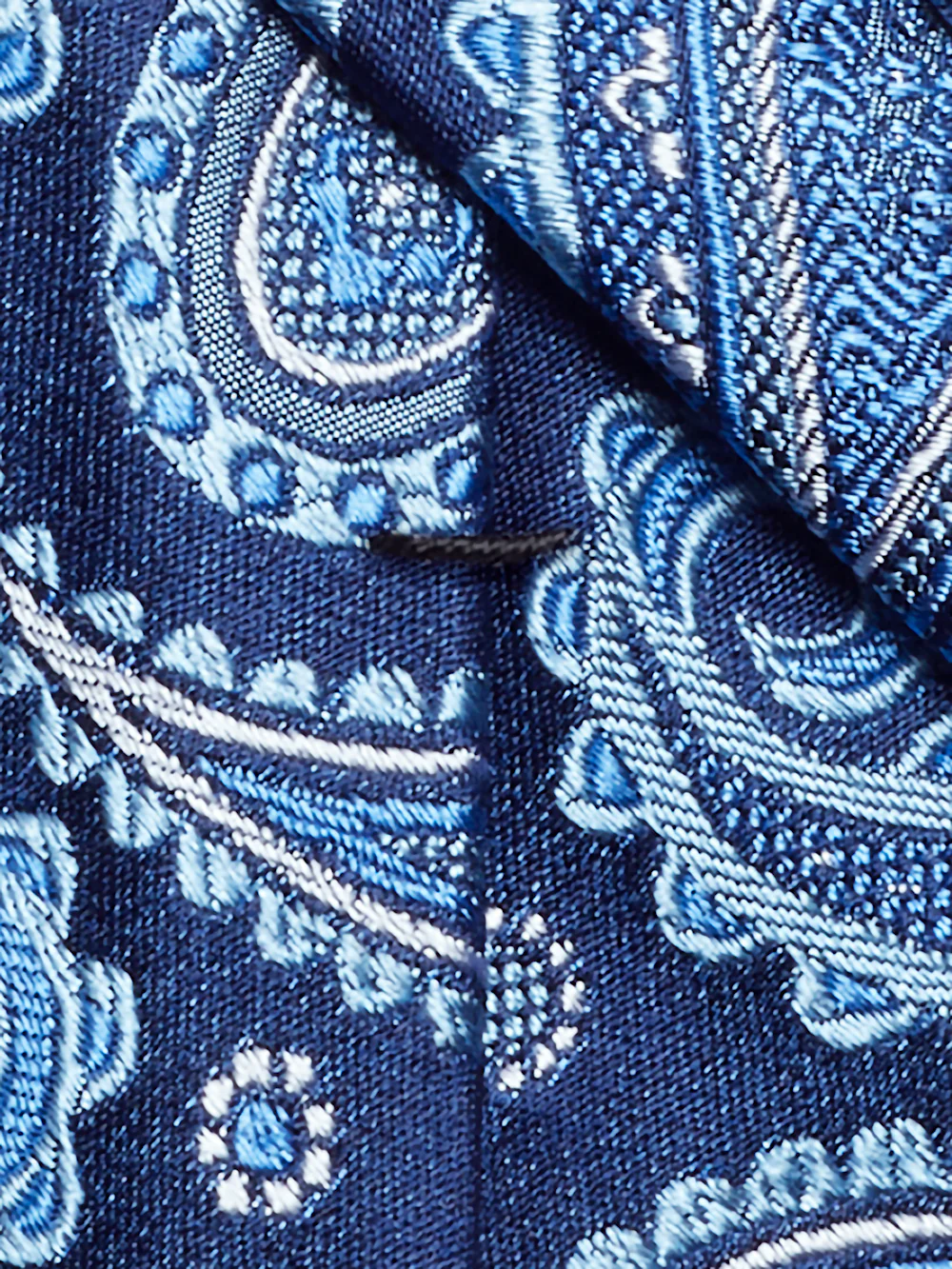 Paisley Woven Silk Tie - Navy/blue - Image 4