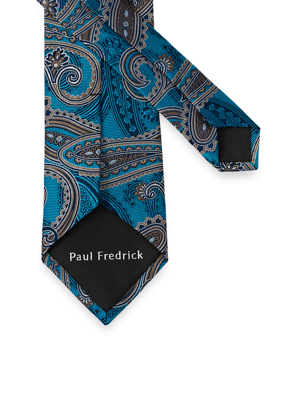 Paisley Woven Silk Tie - Teal - Image 3