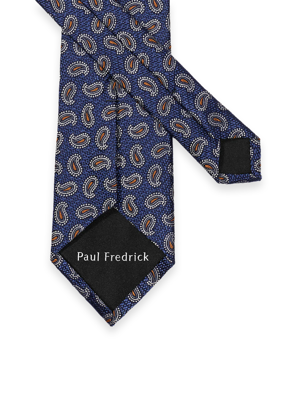 Paisley Woven Silk Tie - Blue/rust - Image 2