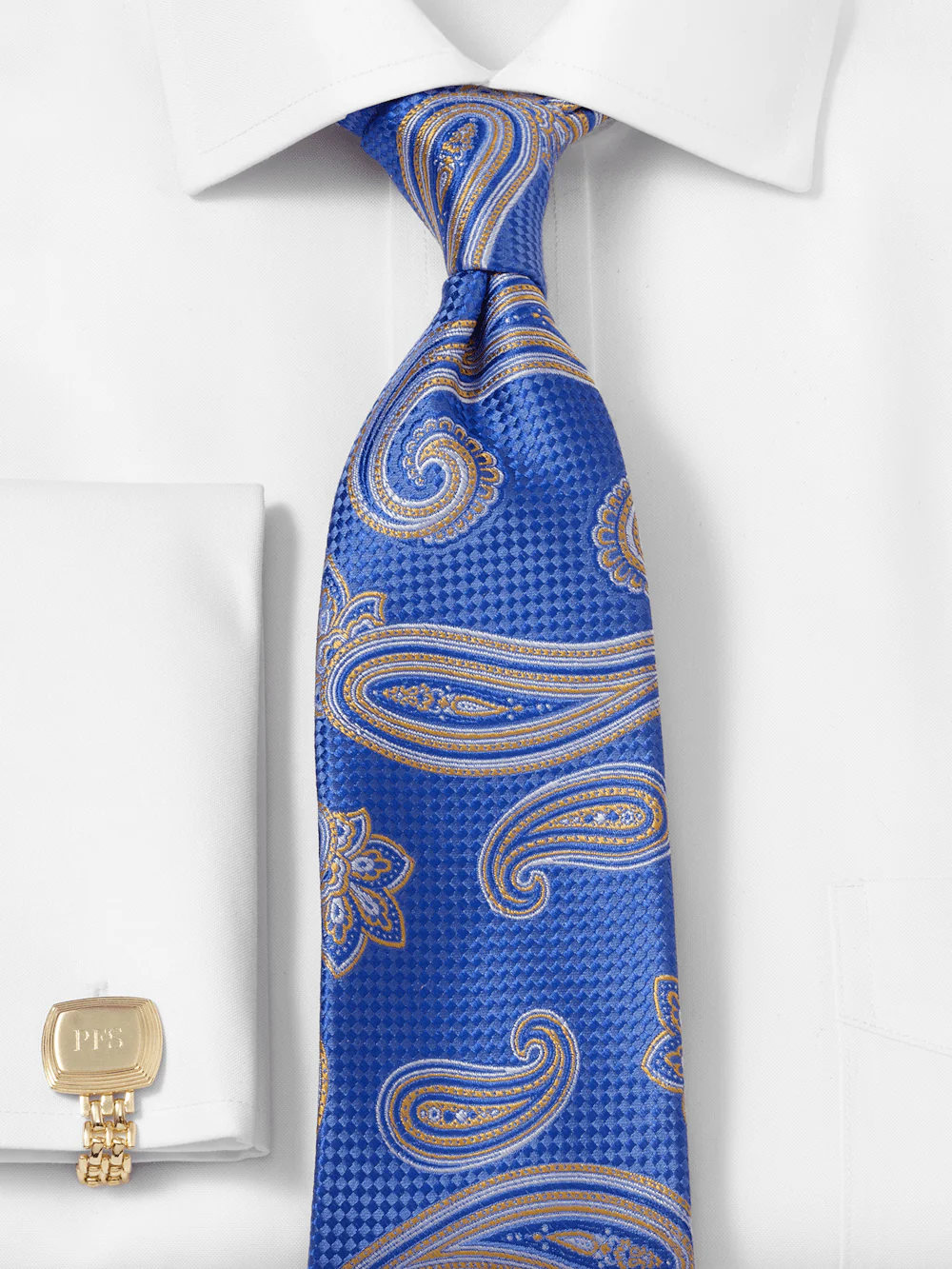 Paisley Woven Silk Tie - Blue/yellow - Image 2