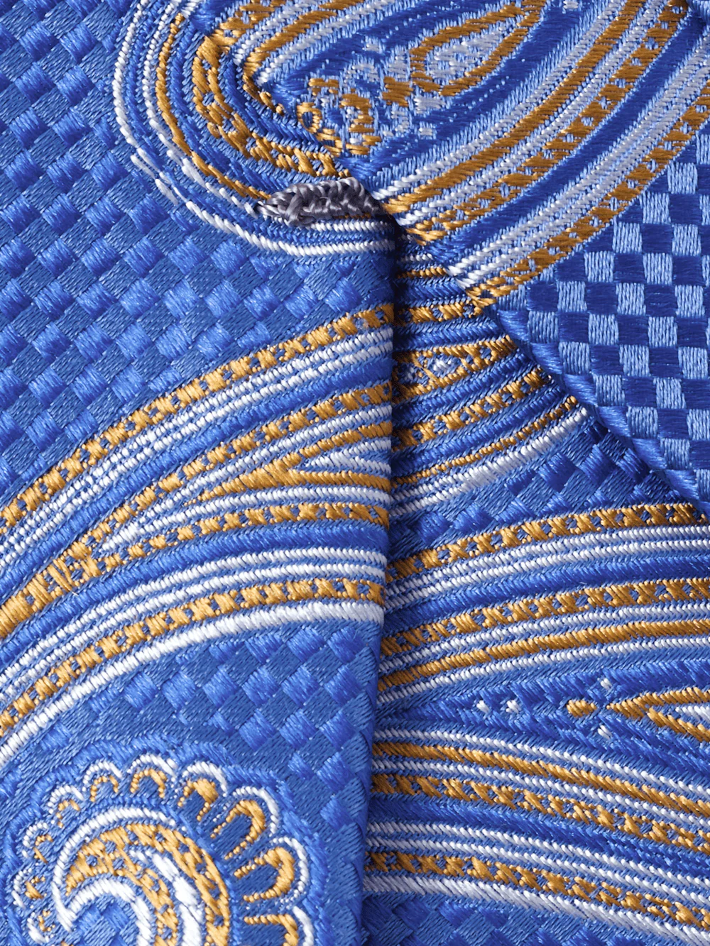 Paisley Woven Silk Tie - Blue/yellow - Image 4