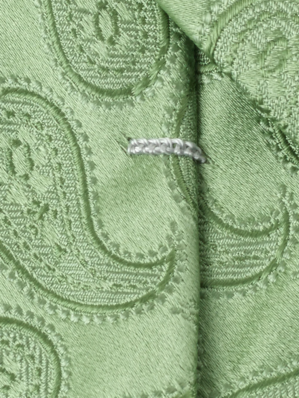 Paisley Woven Silk Tie - Green - Image 4