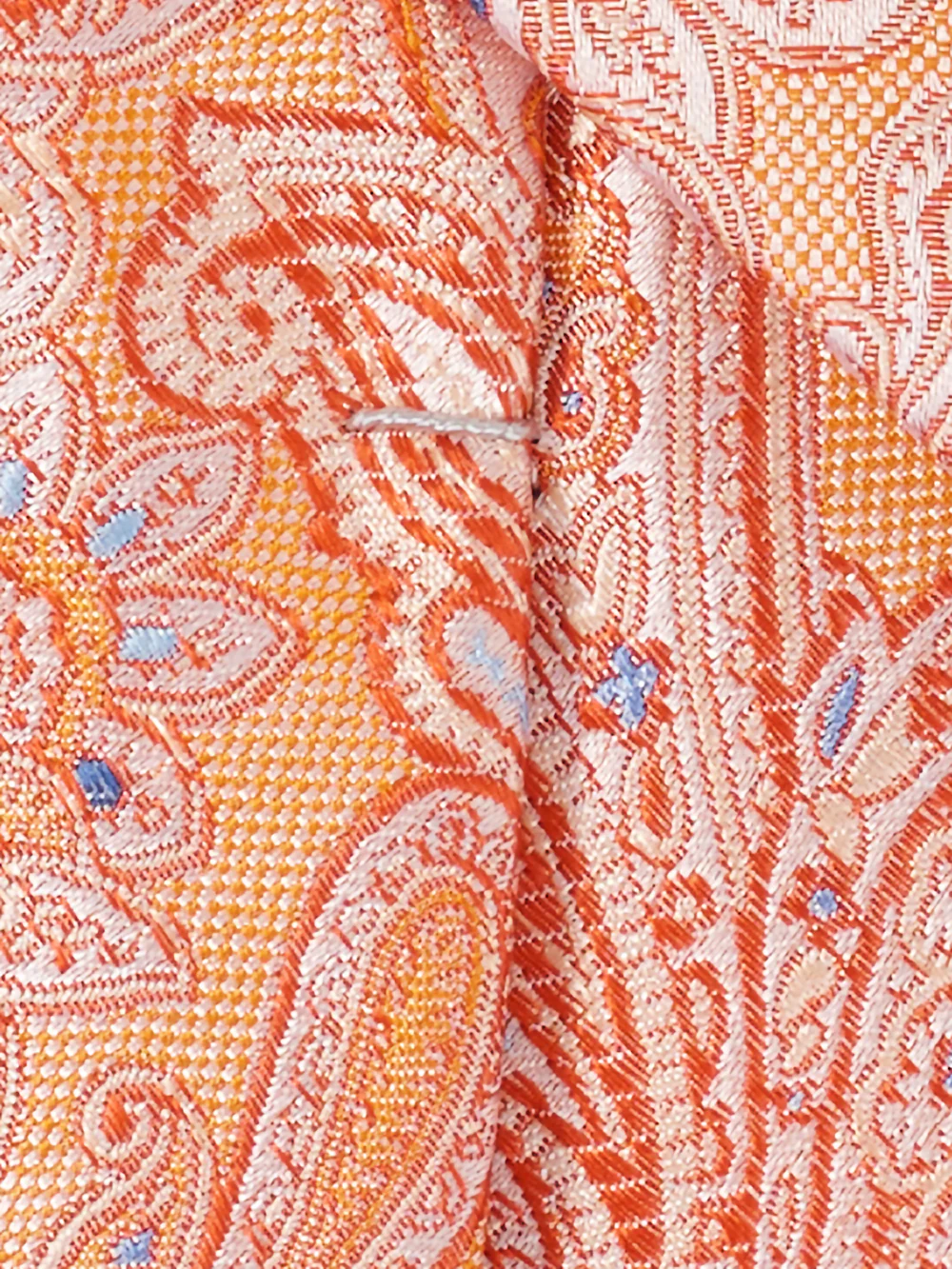 Paisley Woven Silk Tie - Orange - Image 4