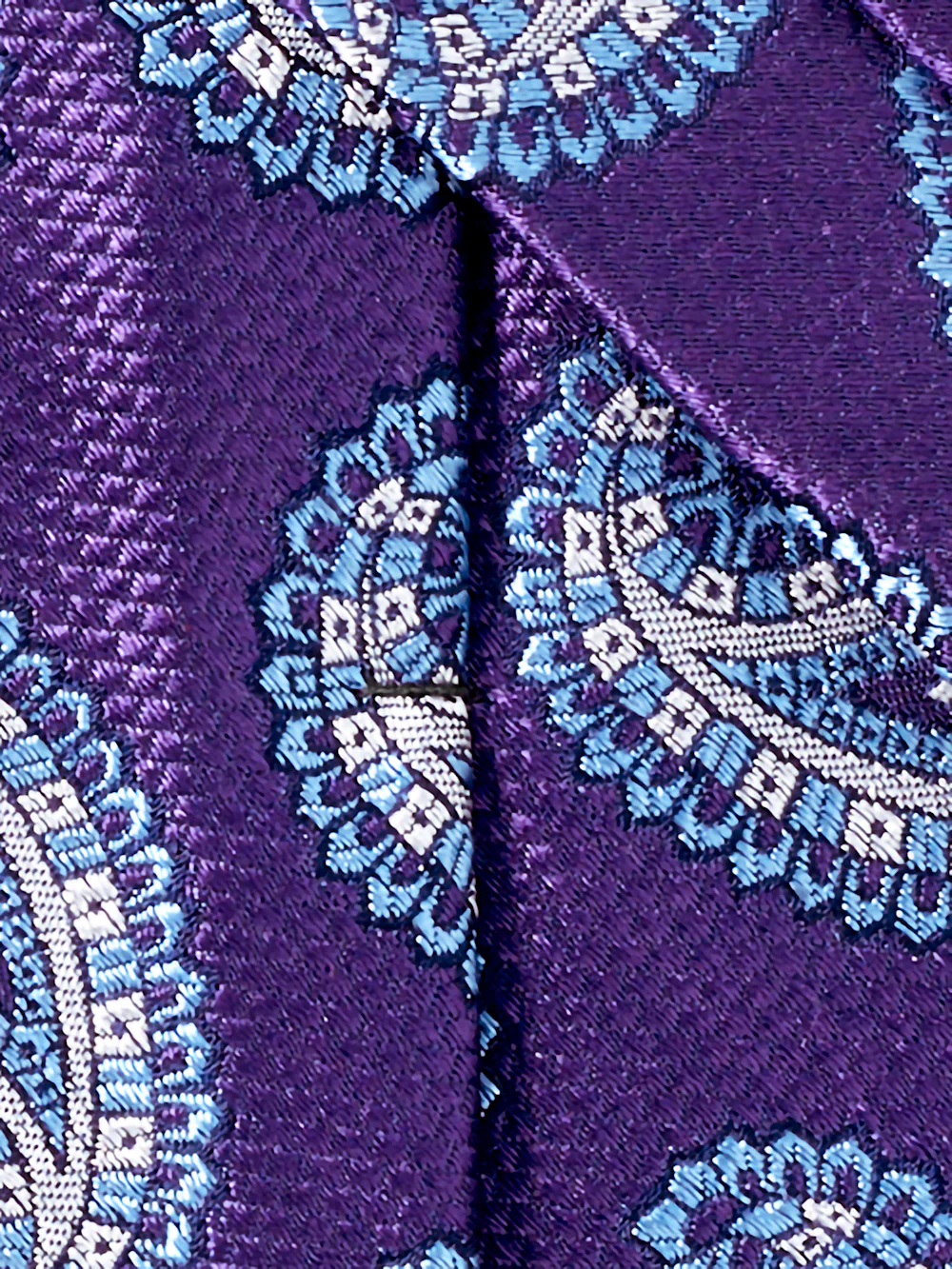 Paisley Woven Silk Tie - Purple/blue - Image 4