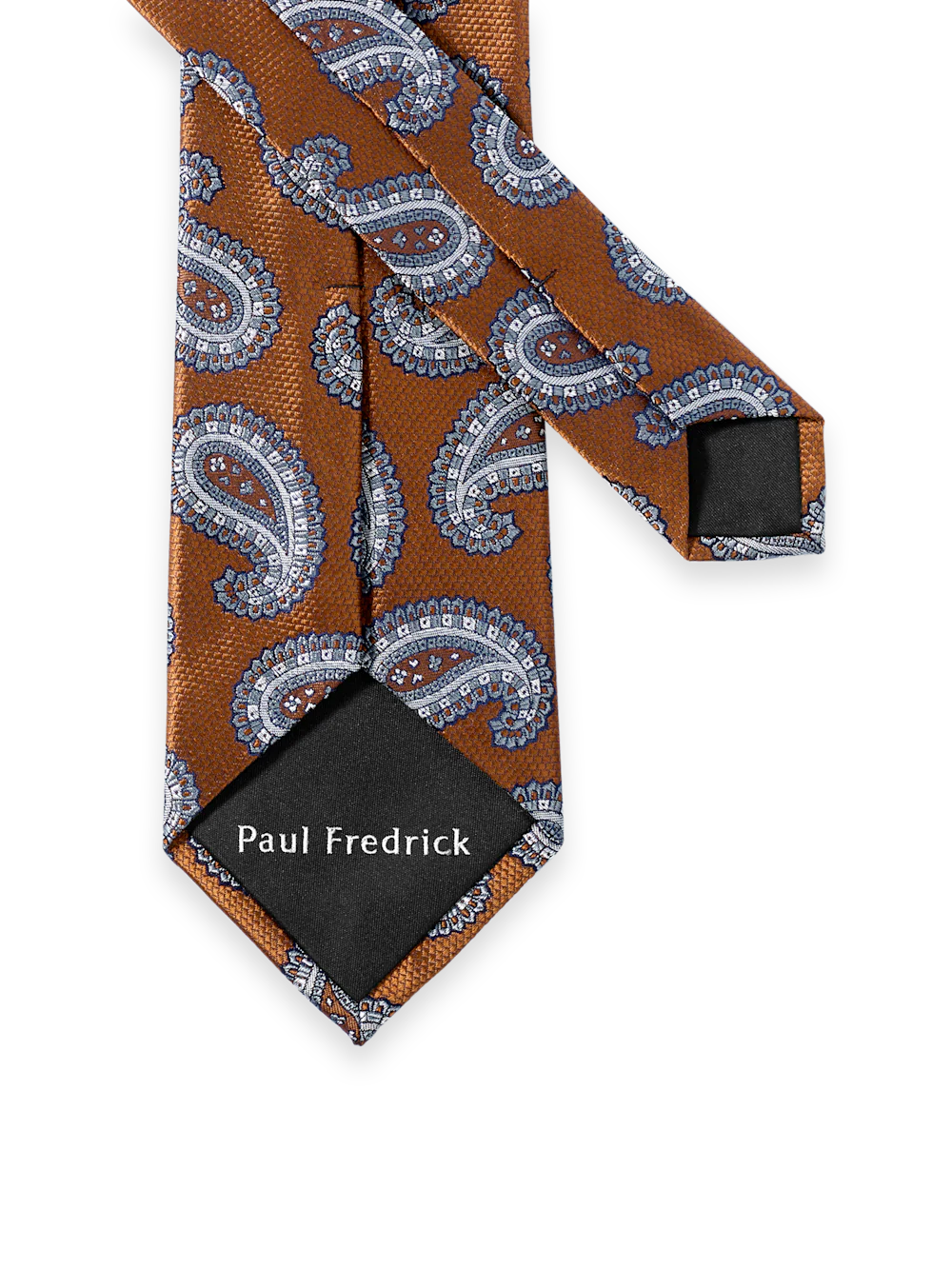 Paisley Woven Silk Tie - Rust - Image 3