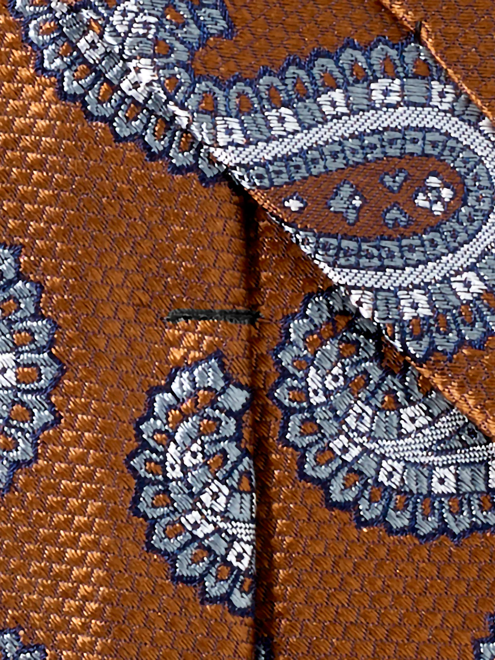 Paisley Woven Silk Tie - Rust - Image 4