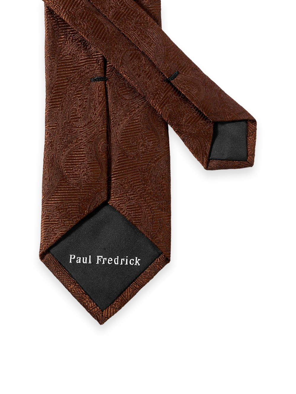 Paisley Woven Silk Tie - Brown - Image 3