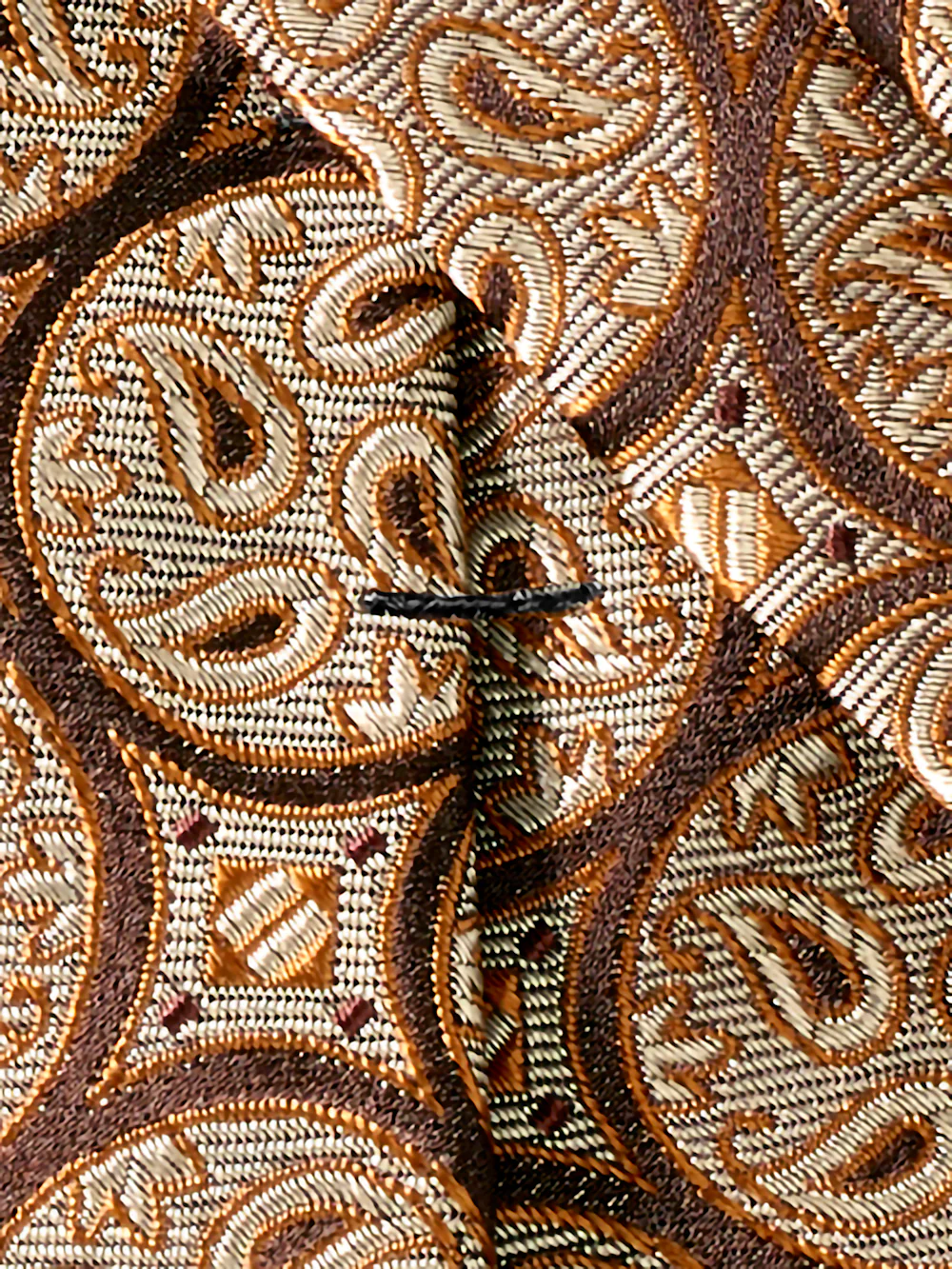 Paisley Woven Silk Tie - Brown - Image 4