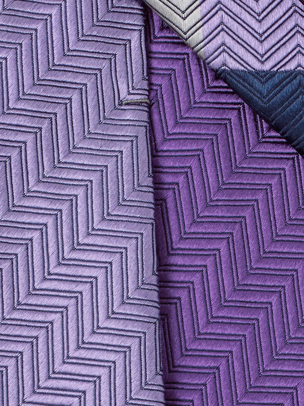 Patchwork Woven Silk Tie - Purple Multi - Image 4