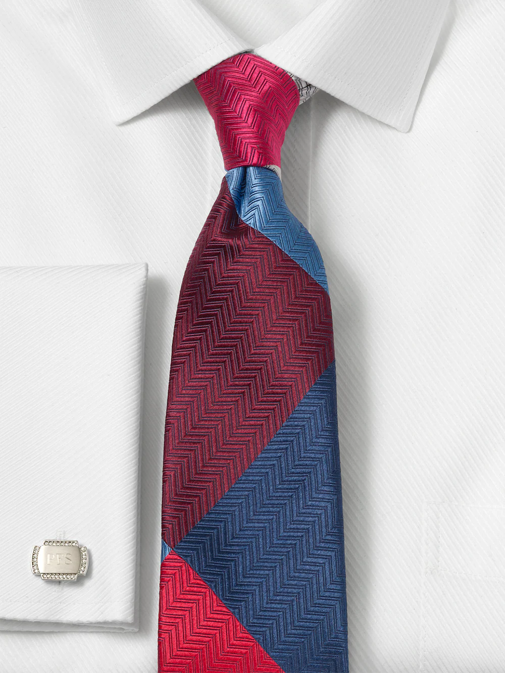Patchwork Woven Silk Tie - Red Multi - Image 2
