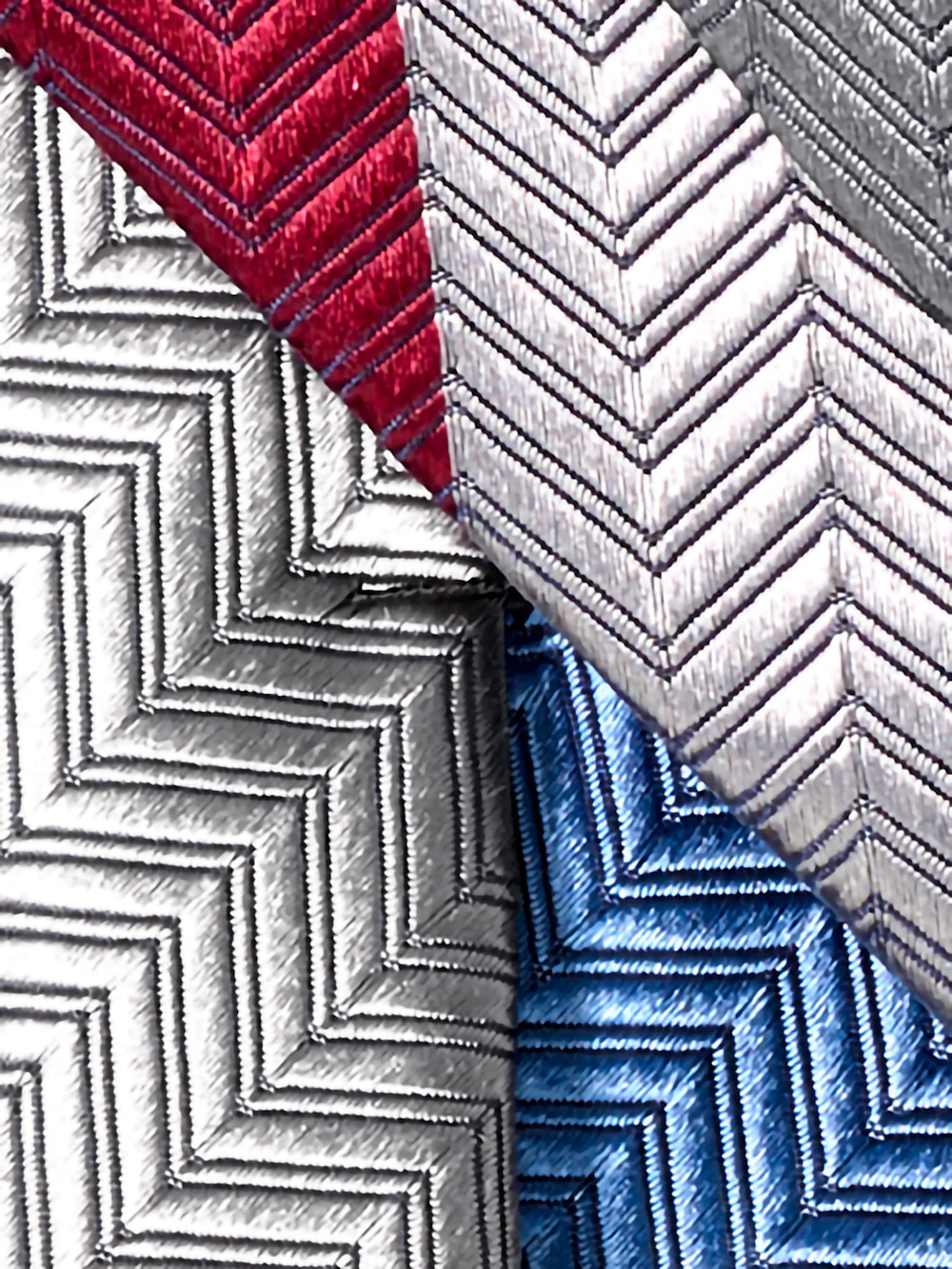Patchwork Woven Silk Tie - Red Multi - Image 4
